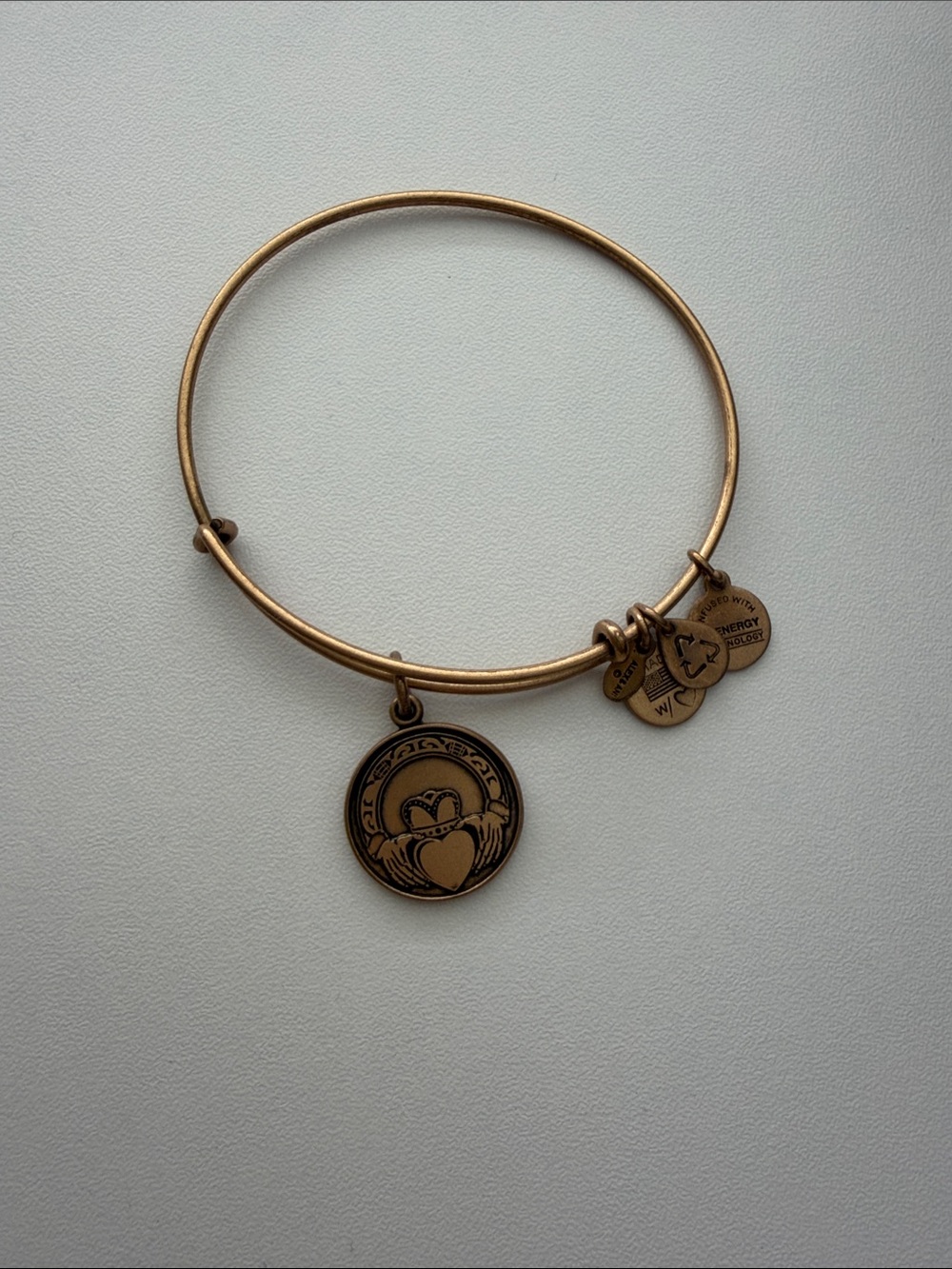 Alex and Ani Gold Claddagh Charm Bangle